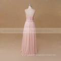 Front split peach chiffon bridesmaid dress